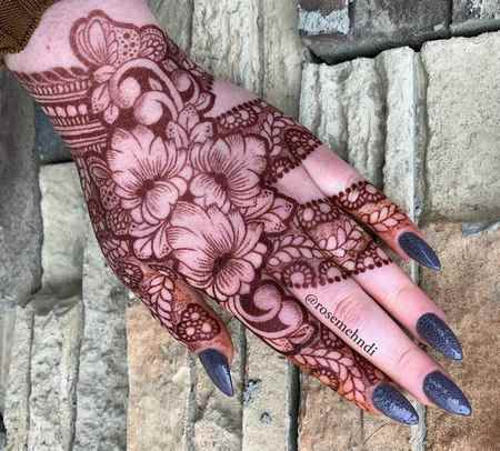 مدل نقش حنا دخترانه شیک و ساده
