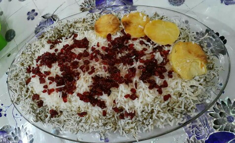 از شما/زرشک پلو با ته ديگ سيب زميني خاله پز