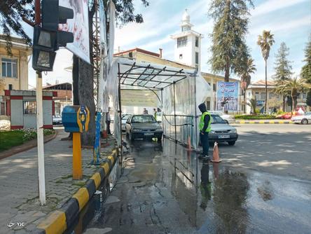 تونل مکانیزه ضدعفونی خودرو در رودسر گیلان