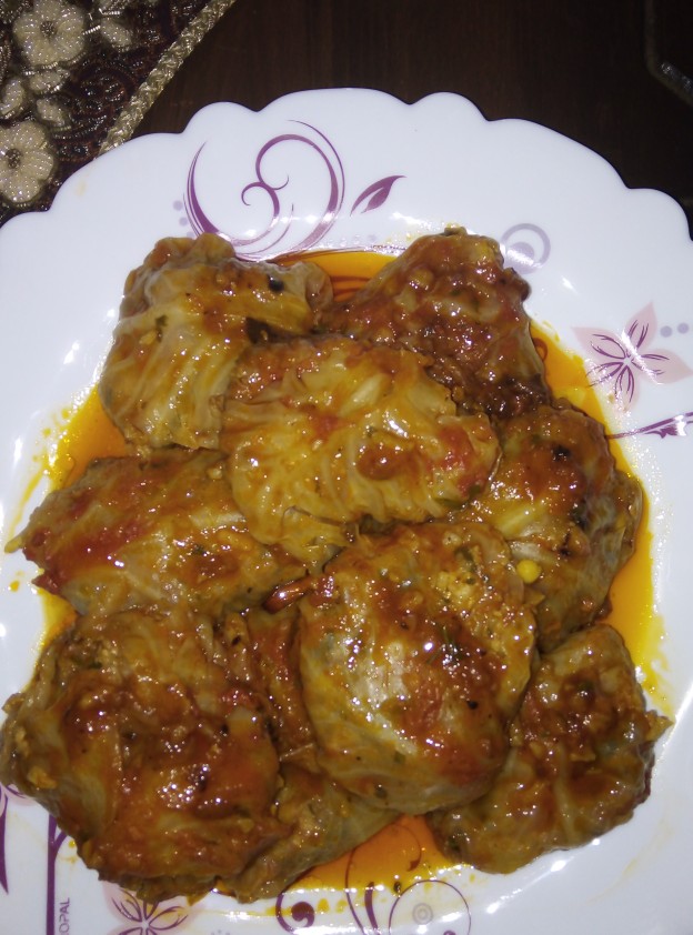 از شما/شام ما دلمه کلم برگ خيلي خوشمزه 😋