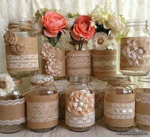 شیشه های خالی را برای جهیزیه تزئین کنید
