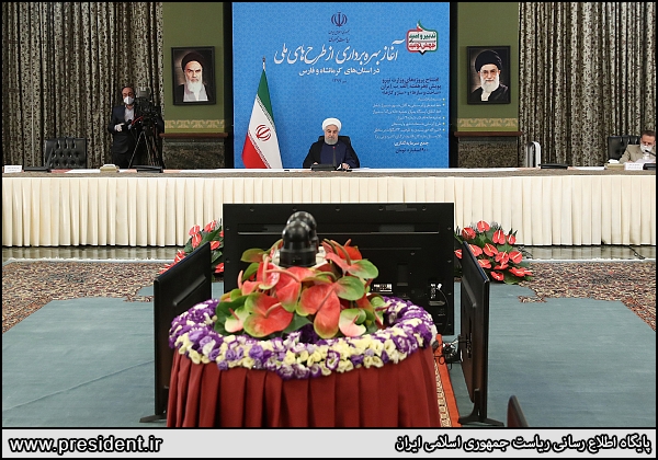 مراسم بهره برداری از طرح های ملی وزارت نیرو با حضور رئیس جمهور