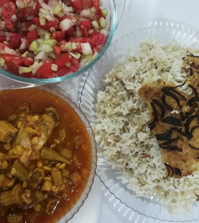 از شما/خورش بادمجان با برنج رشته اي 