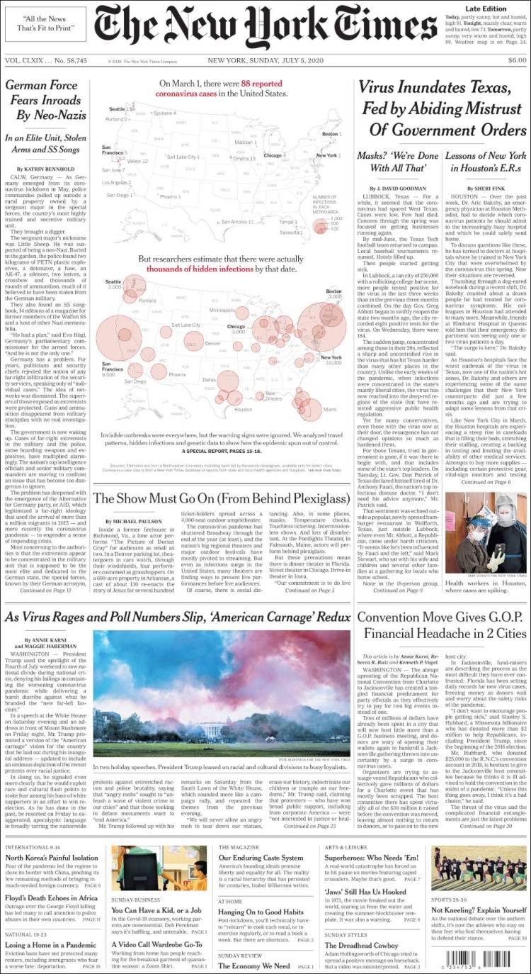 صفحه اول روزنامه نیویورک تایمز/ ارتش آلمان از حمله ناگهانی نئونازی ها بیم دارد
