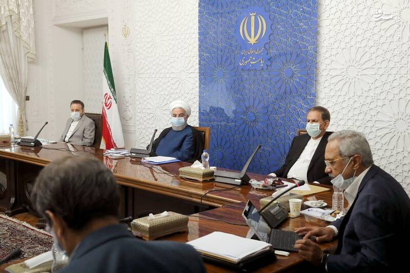 عکس/ برگزاری جلسه وزرای دولت با ماسک