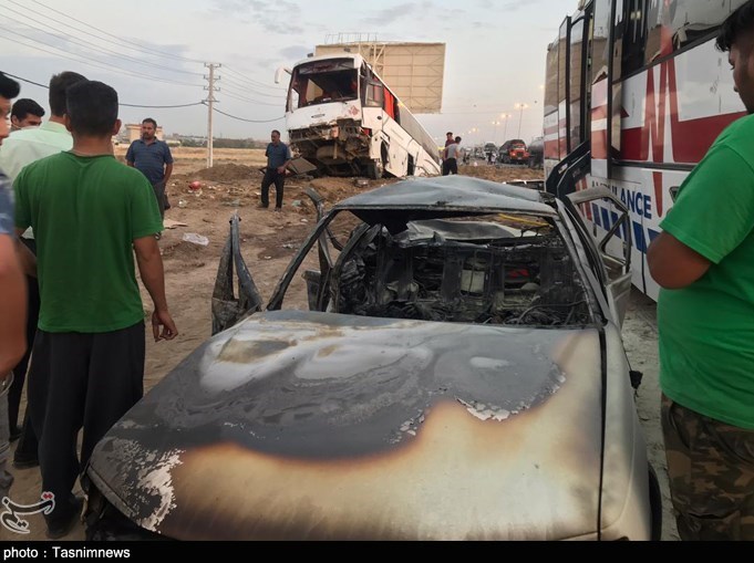 عکس/جزئیات جدید از تصادف خونین در کرج؛ اتوبوس حامل مسافران دیواندره بود