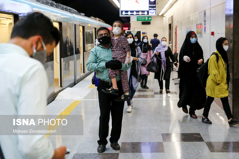 قطار شهری مشهد پس از اجرای طرح ماسک اجباری
