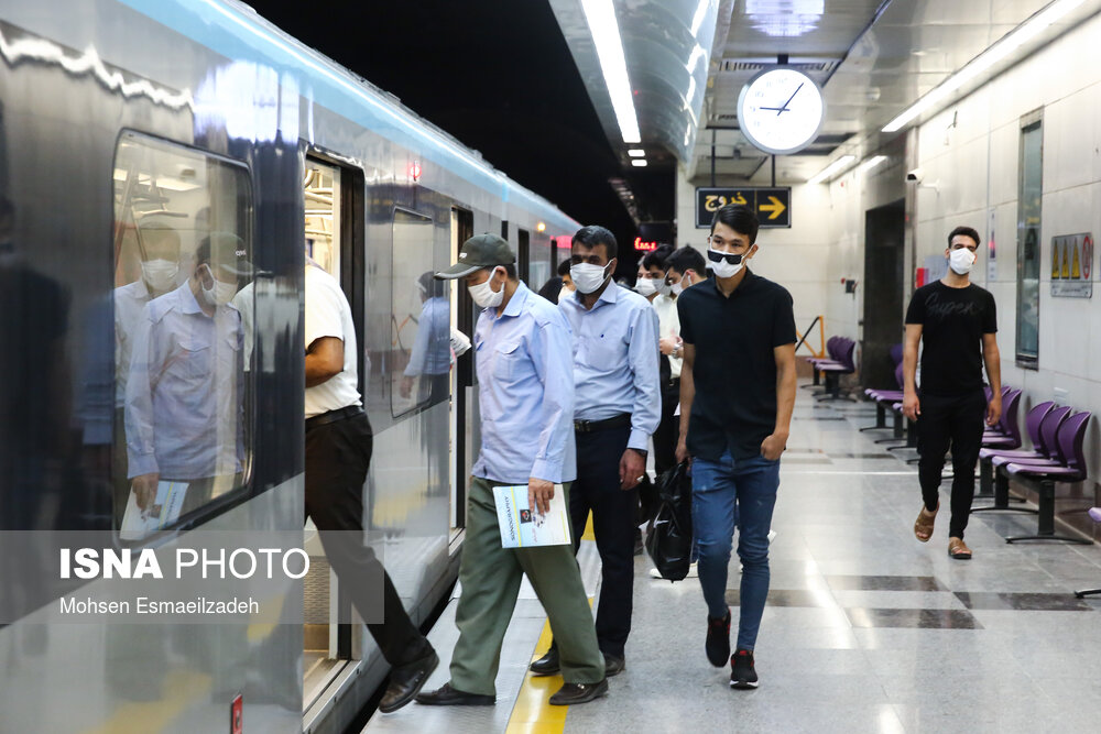 قطار شهری مشهد پس از اجرای طرح ماسک اجباری