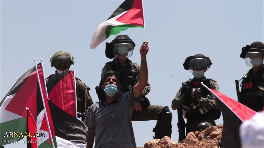 تظاهرات مردم فلسطین در اعتراض به طرح صهیونیست‌ها در کرانه باختری