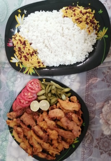 از شما/زرشک پلو با جوجه چيني دست پخت نرگس خانمم 