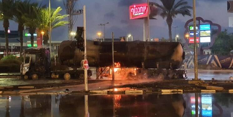 آتش گرفتن تانکر حامل گاز در فلسطین اشغالی