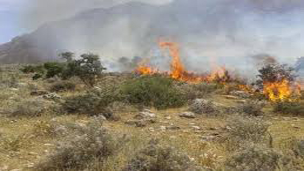 مهار آتش سوزی در مراتع روستای فشان خفر