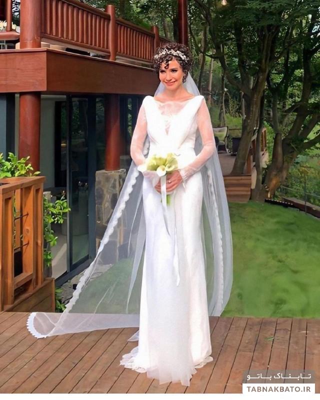 لباس عروس ساده و زیبای بازیگر معروف ترکیهای