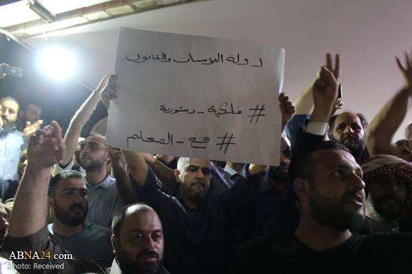 تظاهرات شبانه معلمان علیه دولت اردن