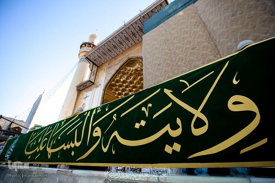 عکس/ آذین‌بندی صحن مطهر علوی در آستانه فرا رسیدن عید غدیر
