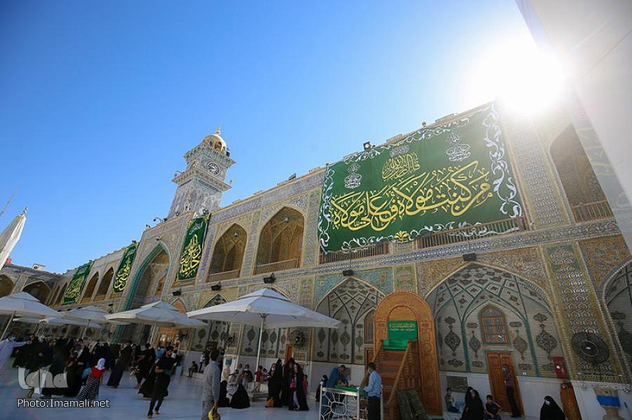 عکس/ آذین‌بندی صحن مطهر علوی در آستانه فرا رسیدن عید غدیر