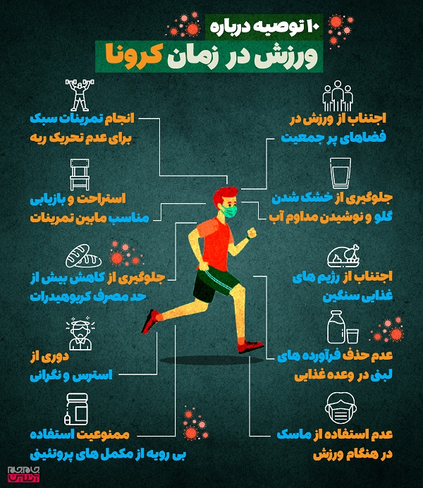 اینفوگرافی؛ 10 توصیه درباره ورزش در زمان کرونا