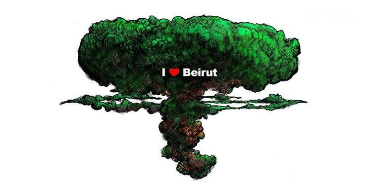 طرحی از انفجار مهیب در بیروت