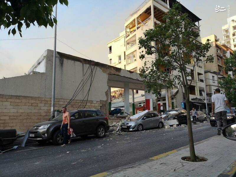 عکس/ تخریب ساختمان های بیروت بر اثر موج انفجار