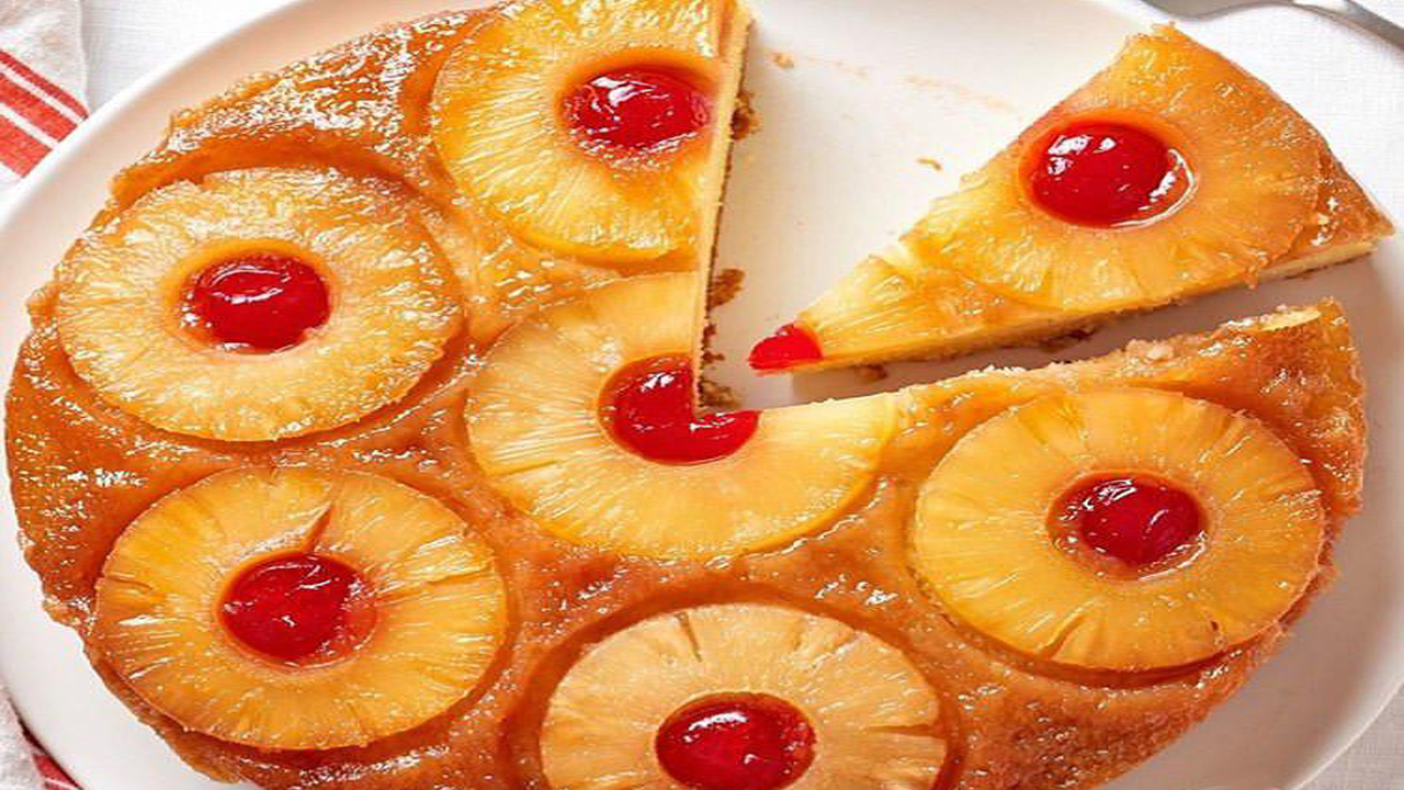طرز تهيه کيک آناناس برگردون