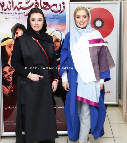 سحر قریشی و نیوشا ضیغمی در اکران «زن ها فرشته اند 2»