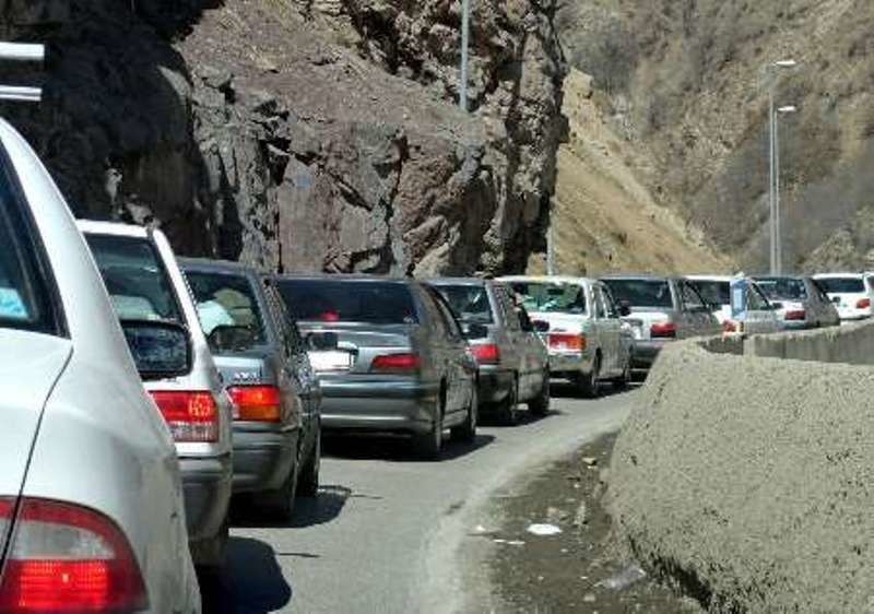 ترافیک پرحجم در جاده کرج - چالوس