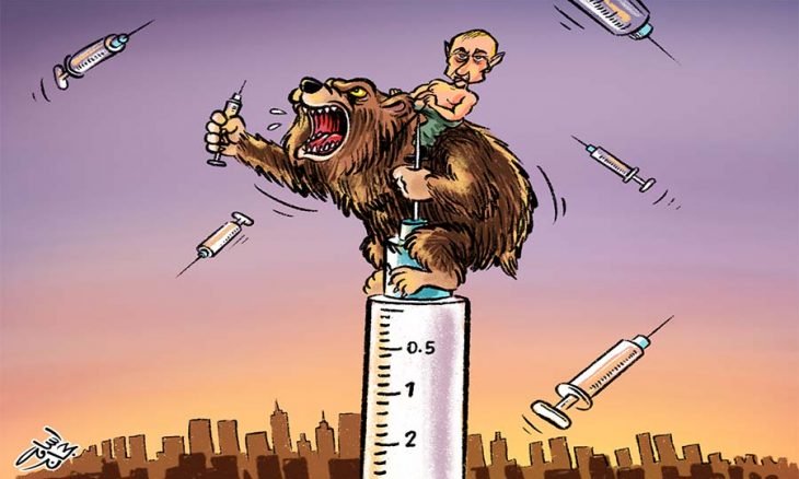 کارتون/ دستیابی روسیه به واکسن کرونا