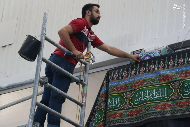 رنگ عزای حسینی در حرم حضرت زینب (س)