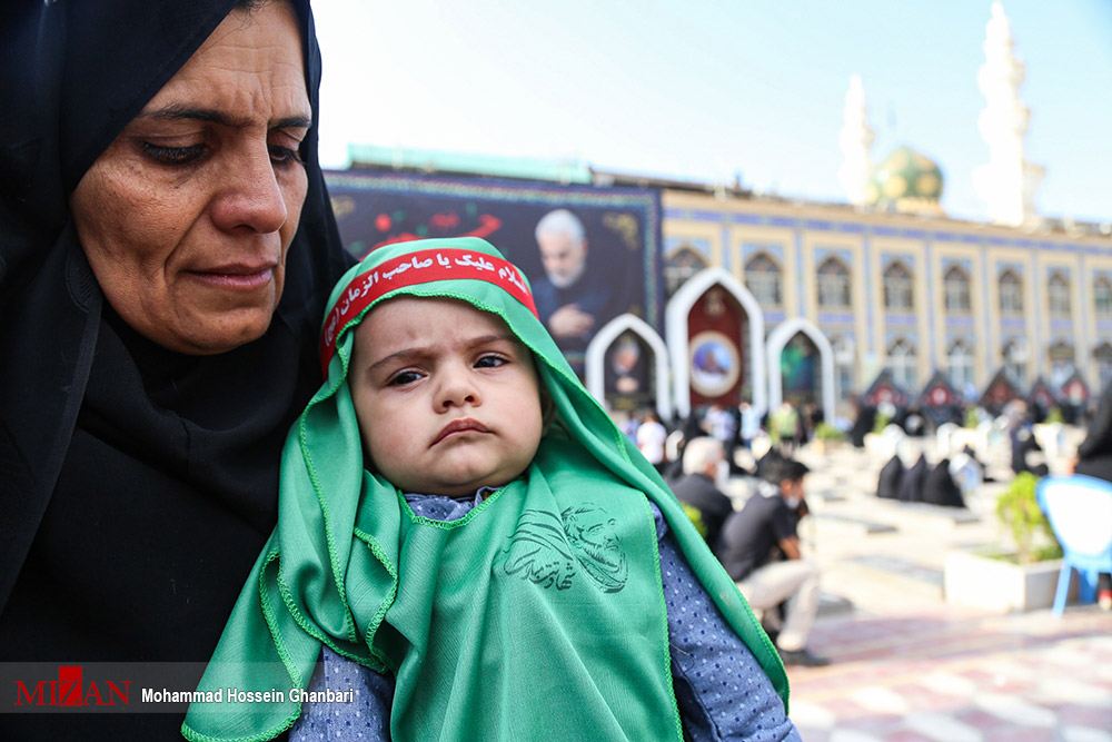 حضور شیرخوارگان حسینی در گلزار شهدای کرمان