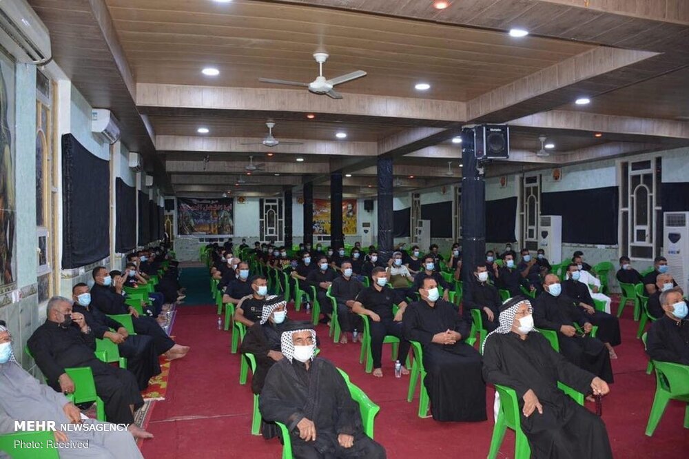 عزاداری با رعایت فاصله اجتماعی در عراق