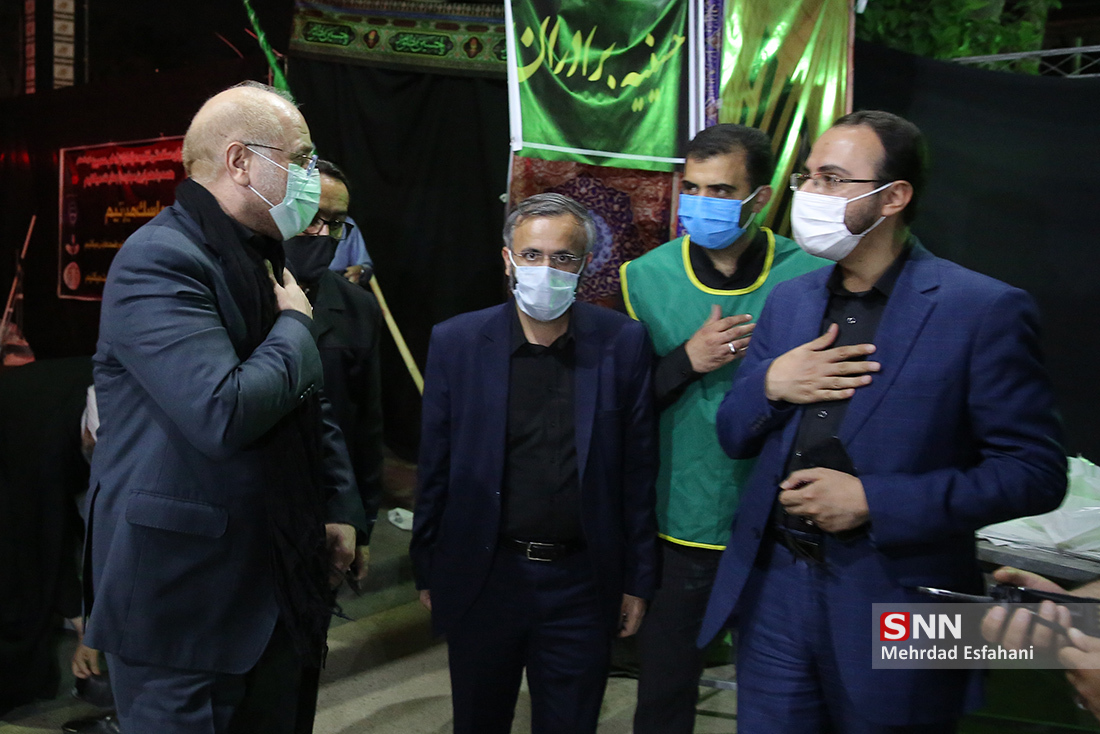 حضور رئیس مجلس در مراسم عزاداری لانه جاسوسی آمریکا