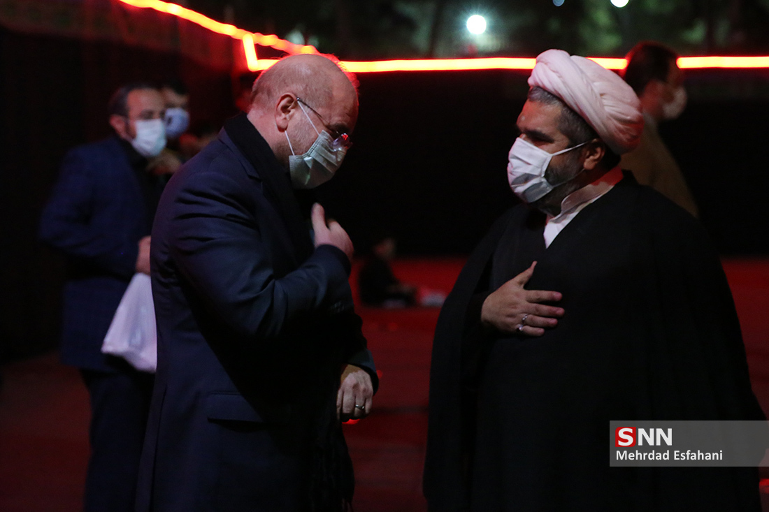 حضور رئیس مجلس در مراسم عزاداری لانه جاسوسی آمریکا