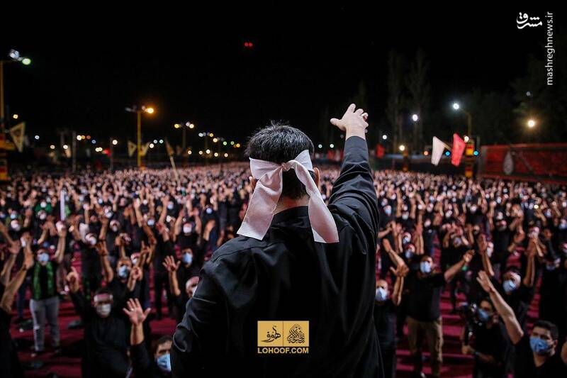 عکس/ به یاد حاج قاسم در مراسم شب تاسوعای هیئت ریحانه الحسین(ع)