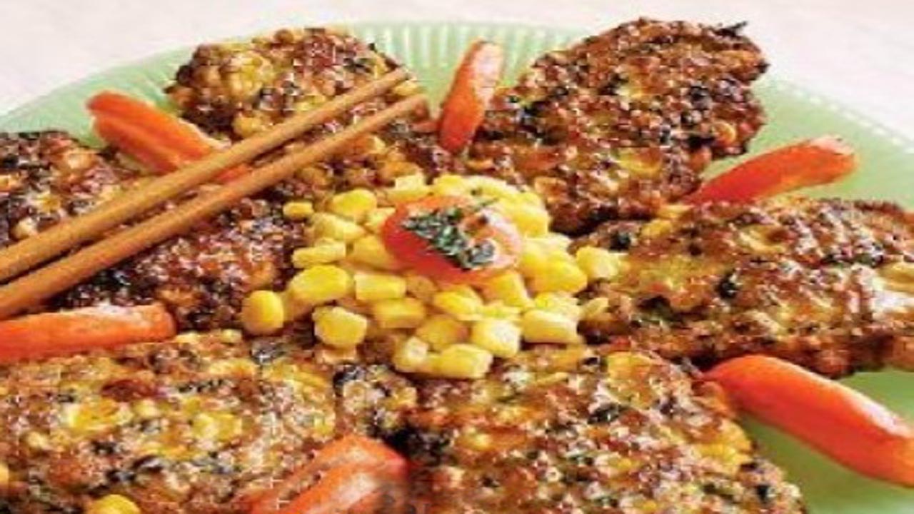 دستور تهيه کتلت ذرت با گشنيز و پيازچه