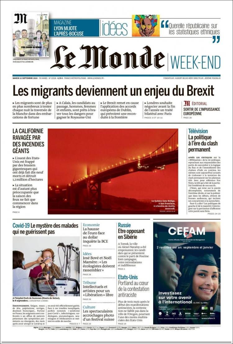 صفحه اول روزنامه لوموند