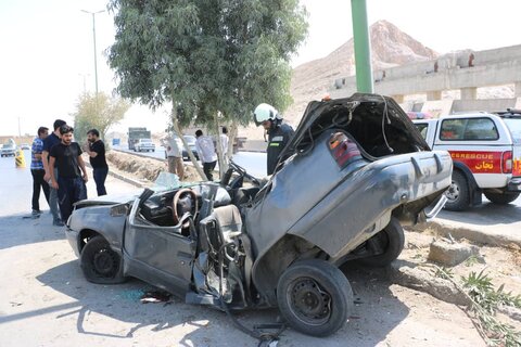 فوت راننده روآ در حادثه رانندگی در بزرگراه گورت اصفهان