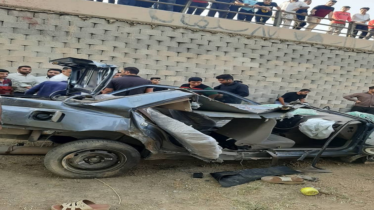 سقوط مرگبار پژو ۴۰۵ از پل شیبان؛ ۲ نفر کشته شدند