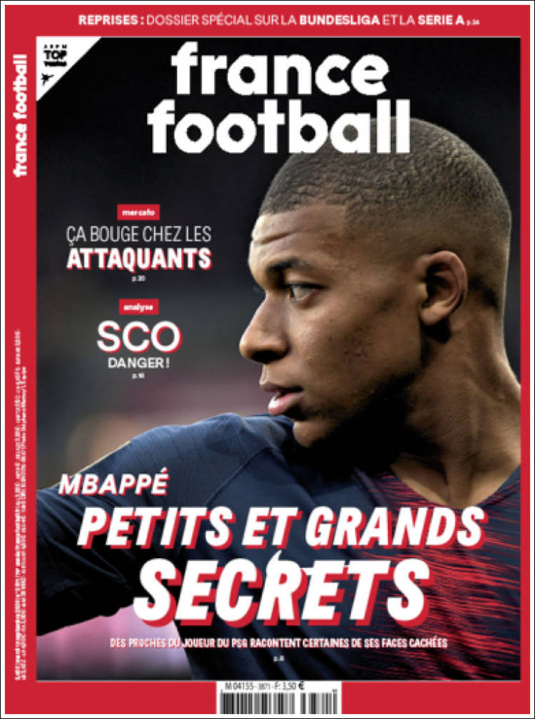 صفحه اول مجله فرانس فوتبال