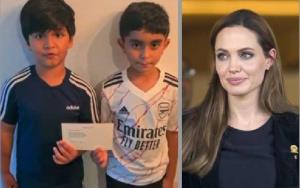 کمک ۷۶,۰۰۰ دلاری آنجینا جولی به دکه لیموناد فروشی خیرخواهانه پسربچه‌های لندنی