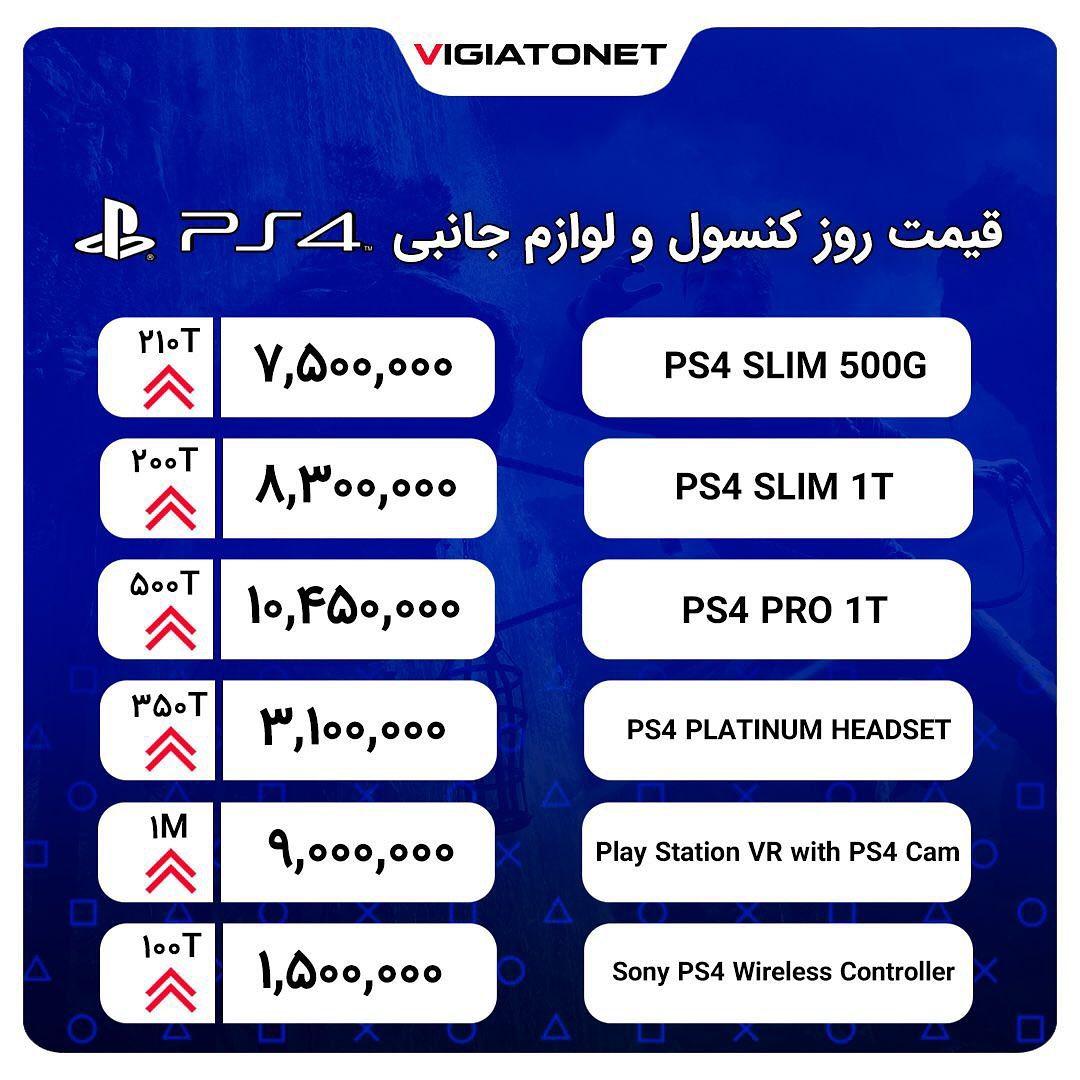 قیمت انواع کنسول بازی و لوازم جانبی آن در بازار