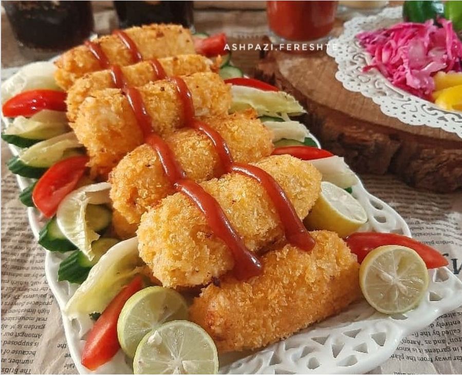آموزش تهيه کراکت مرغ پنيري
