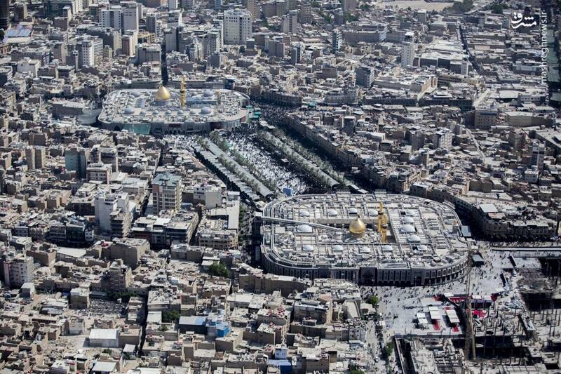 اولین تصاویر هوایی از راهپیمایی اربعین امسال