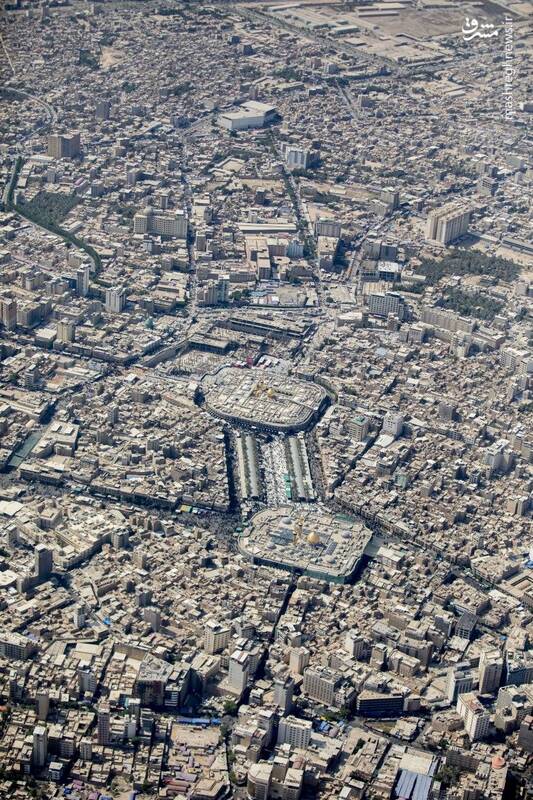 اولین تصاویر هوایی از راهپیمایی اربعین امسال