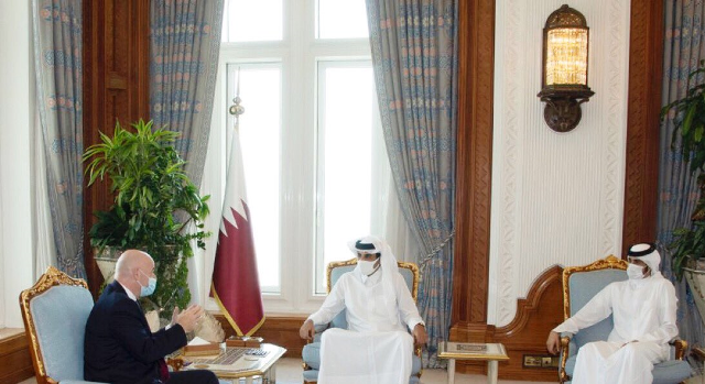 ملاقات اینفانتینو با امیر قطر