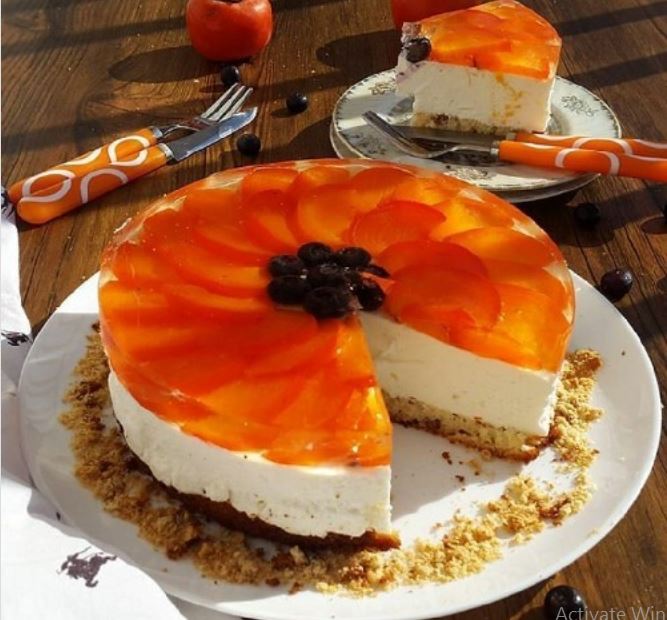 صفر تا صد تهيه چيز کيک خرمالو
