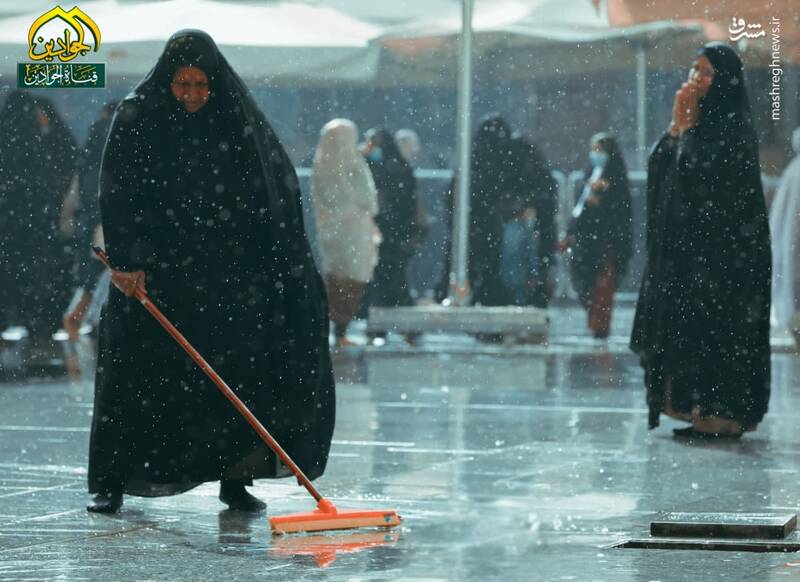 عکس/ حال و هوای بارانی حرمین کاظمین