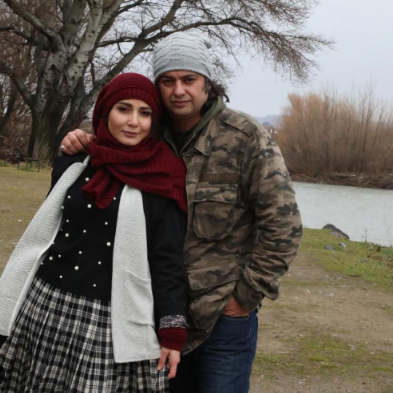 چهره ها/ سمیرا حسن پور و همسرش در طبیعت پاییزی