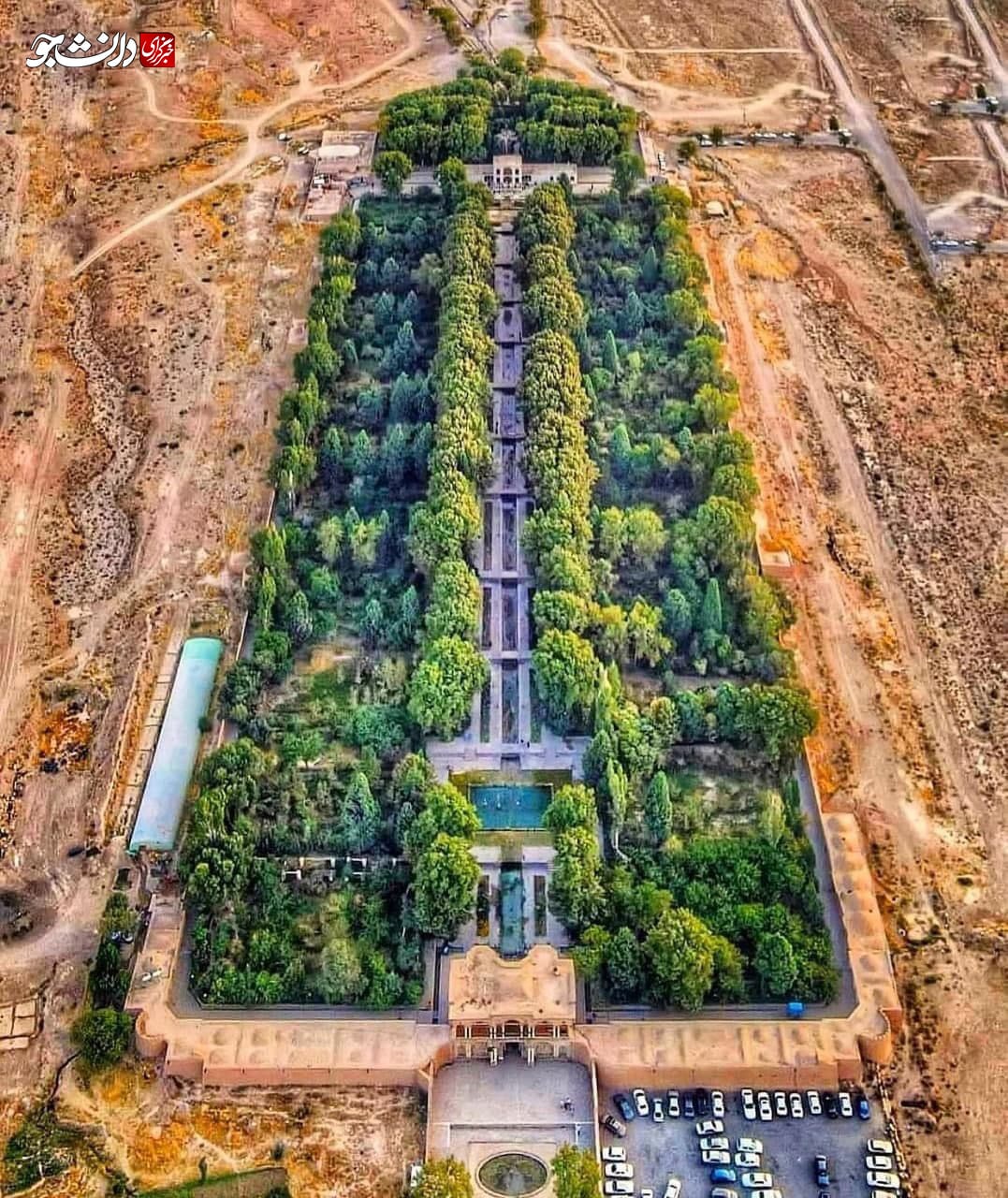 تصویر هوایی از باغ شازده ماهان کرمان