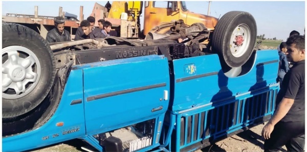 نجات راننده کامیون پس از تصادف مرگبار در محور شوش