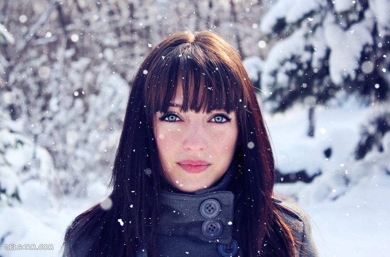 ژست دخترانه و پسرانه عکاسی در برف